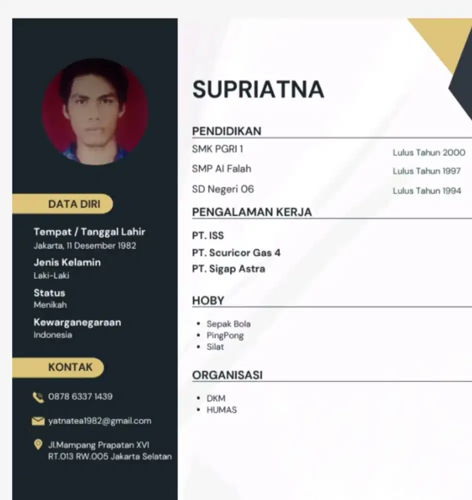 Sya mencari pekerjaan di bidang ( SCURITY )