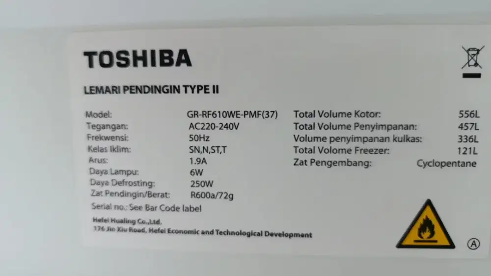 Kulkas Toshiba 4 pintu