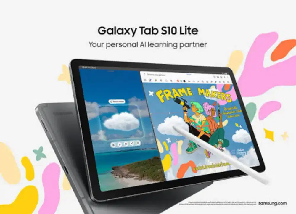 Tab S10 lite 6 128gb celuller free keyboard dan pen
