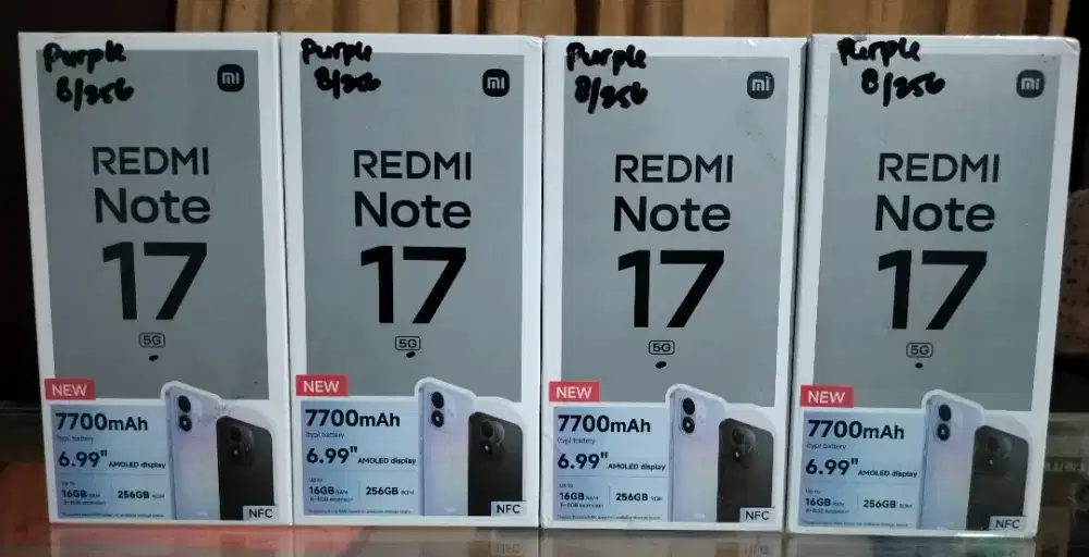 New Xiaomi Redminote17 5G 8/256 Garansi Resmi