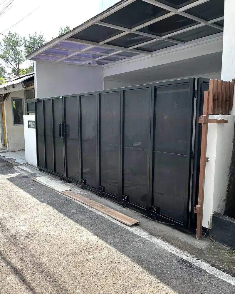Pintu pagar minimalis perforated