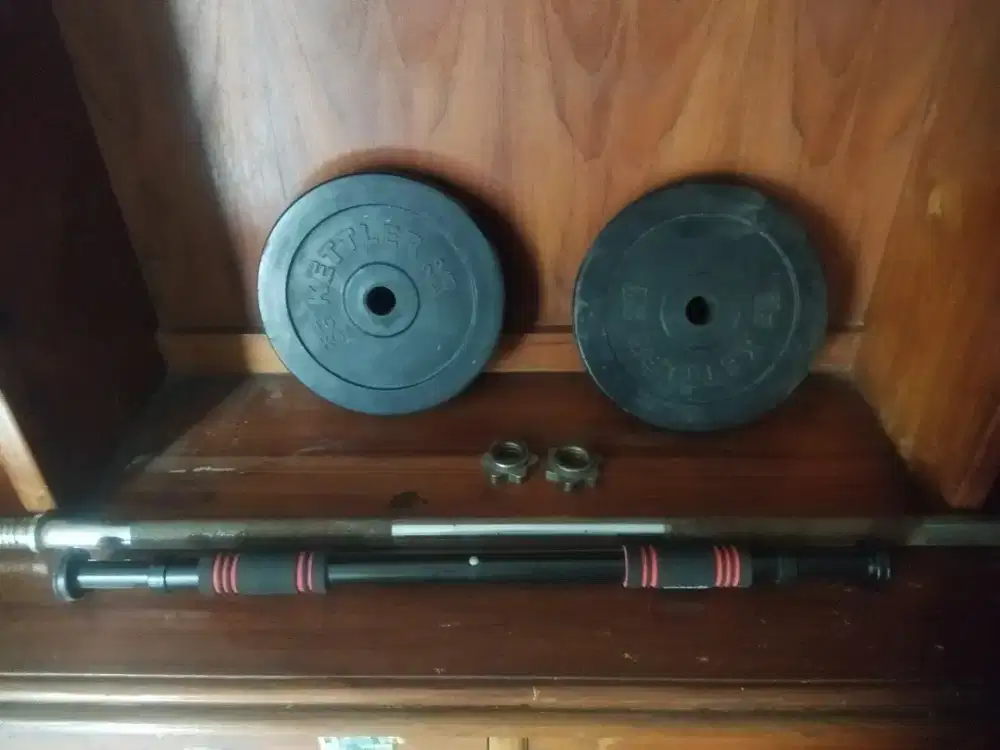 Barbell 20kg plat rubber+ stick