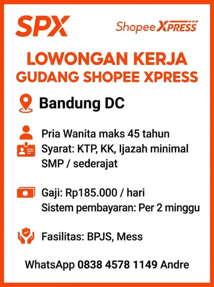 Lowongan Kerja Gudang Shopee Bandung DC