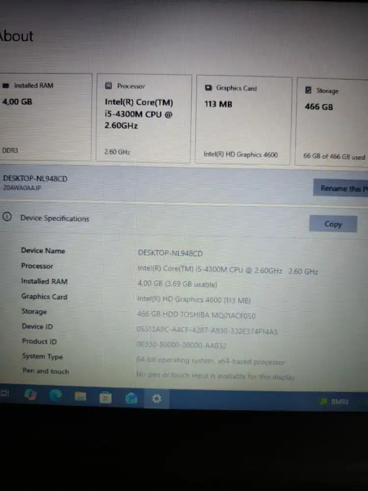 Di Jual Laptop Lenovo Thinkpad T440p CORE i5 RAM 4 HDD 500 GB
