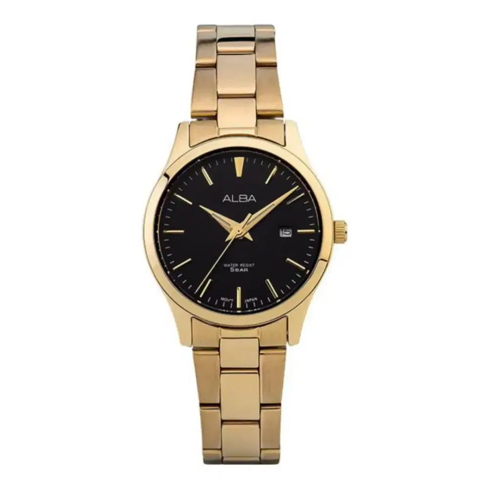 Alba Ladies AH7Y06X1 Black Dial and Gold strap