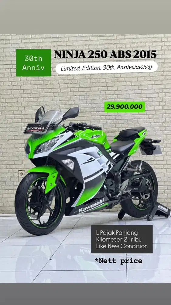 Kawasaki ninja 250 fi ABS 2015 mustika motor