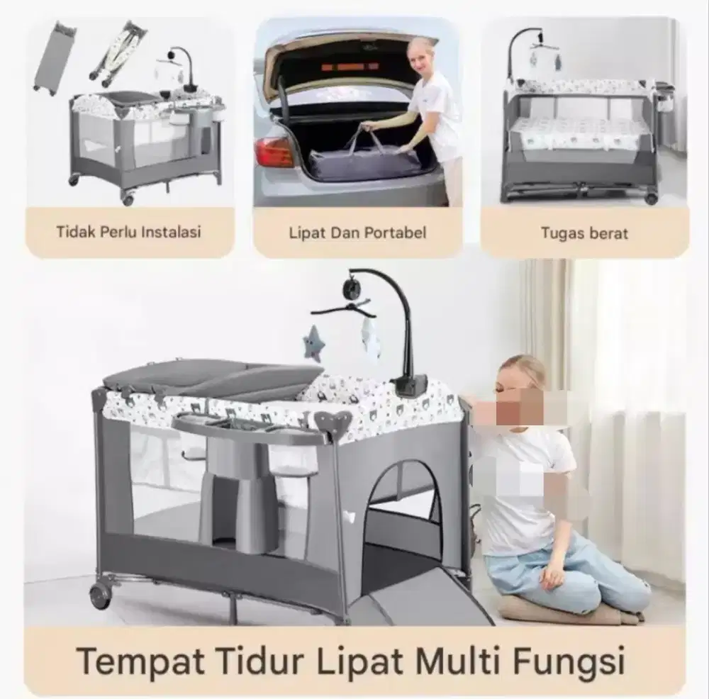 COCOBB Box Bayi Tempat Tidur Bayi Portable (Bekas Unboxing)