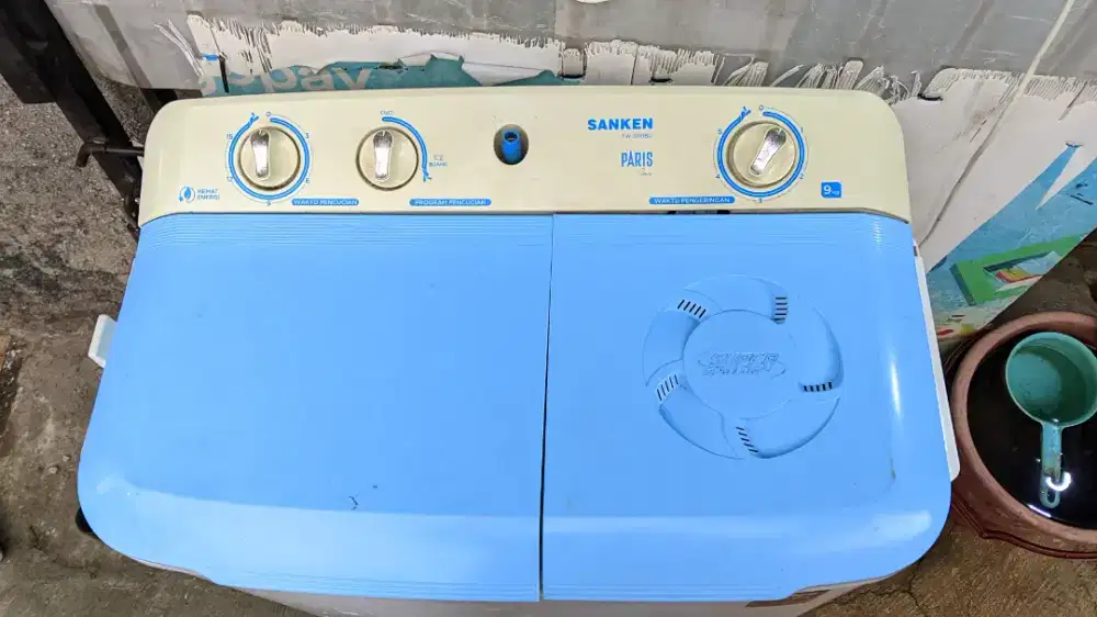 MESIN CUCI 2 TABUNG SANKEN 9KG NORMAL.