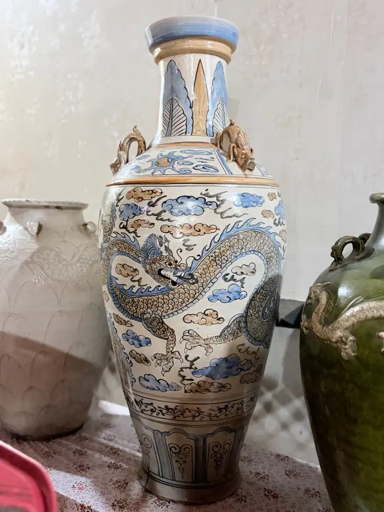 Dijual Guci Keramik Motif Naga Oriental – Tinggi 87 CM