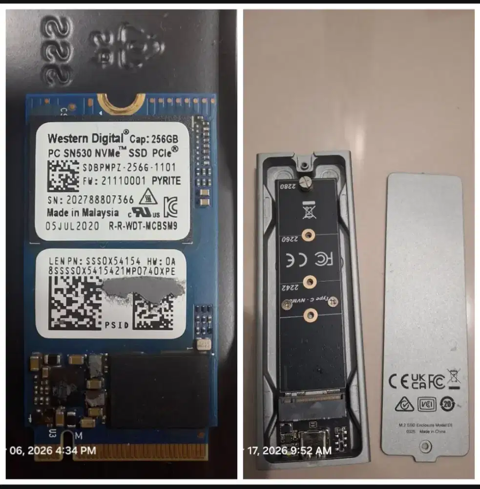 SSD PCIe 256Gb include Enclosure