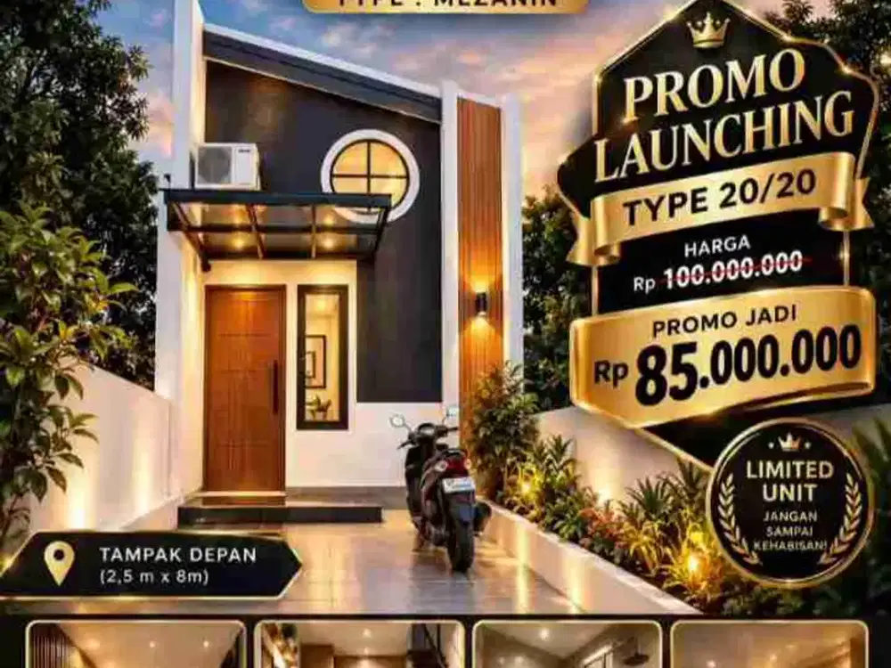 rumah murah cocok untuk investasi atau hunian tipe MEZZANIN