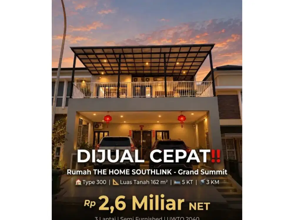 Jual Rumah The Home Southlink Grand Summit Fully Renovasi 4 KT Timur Batam