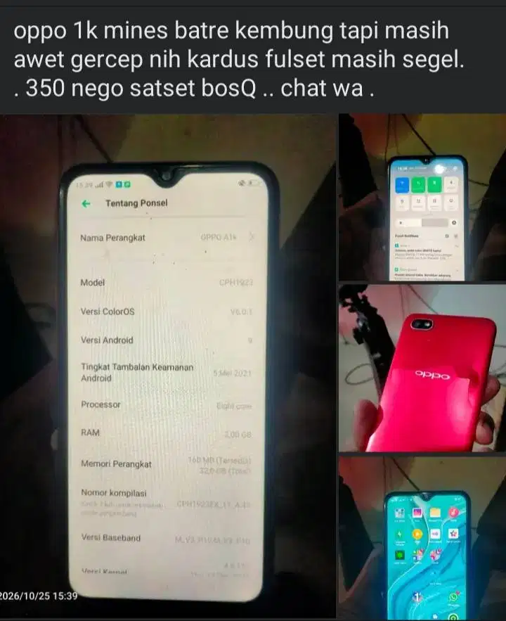Oppo 1k minus batre ajah kembung dikit tapi masih awet 300 ajah yuk