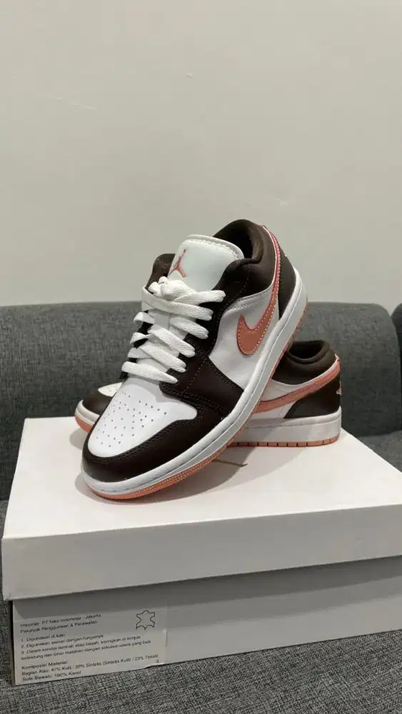 Nike Air Jordan 1 Low White Brown / Brown Pink