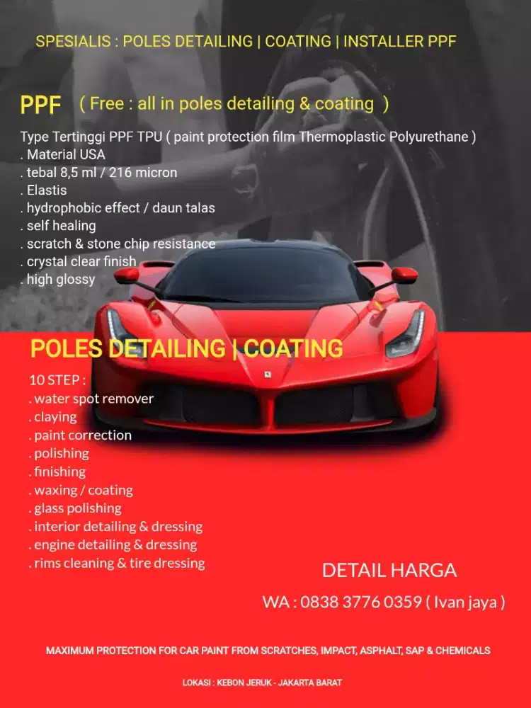 Spesialis coating , detailing , PPF