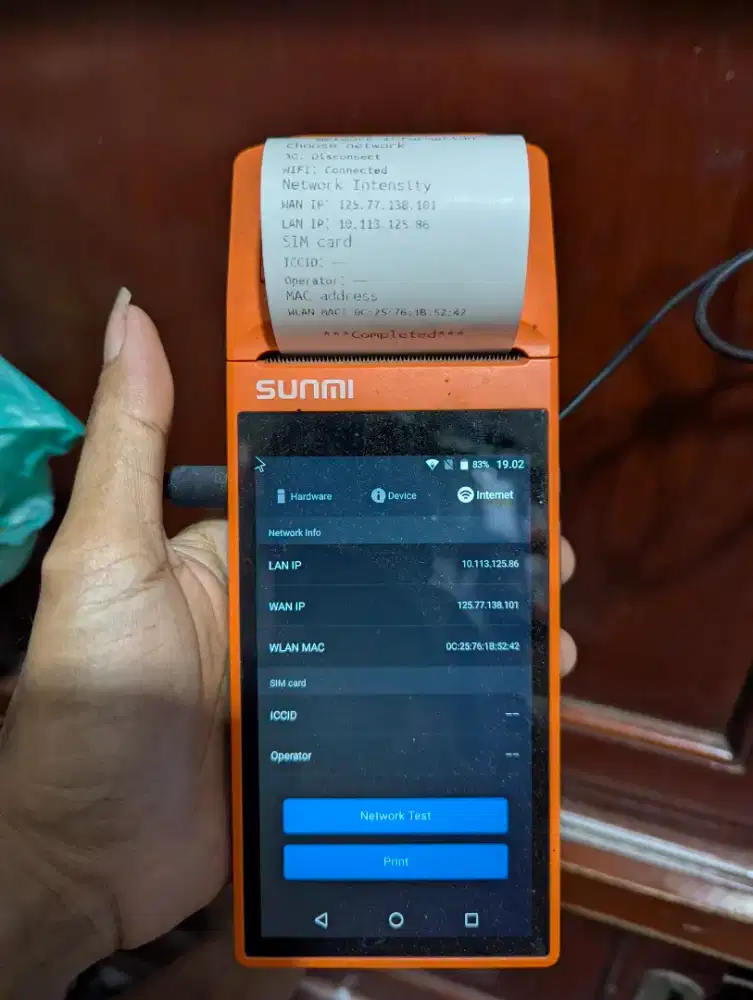 mesin kasir sunmi v1s nfc