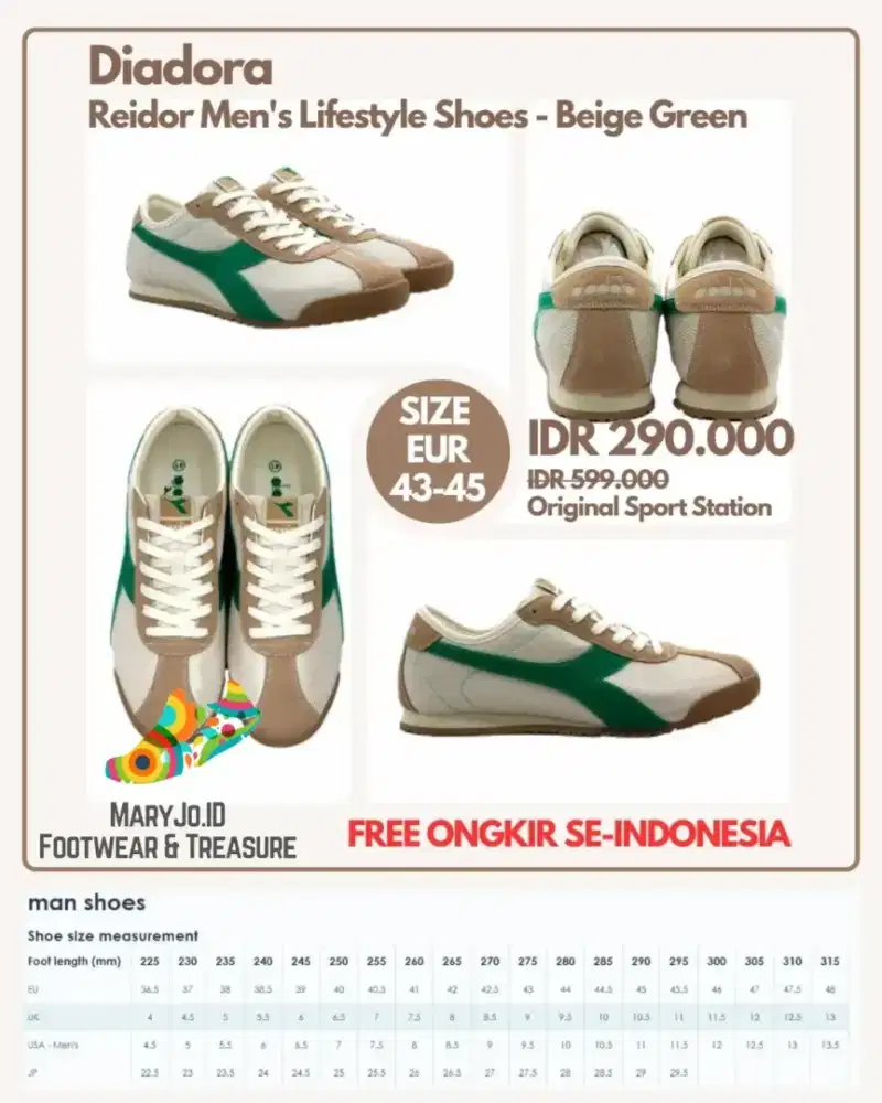 Diadora Reidor Men's Lifestyle Shoes - Beige Green : Size : 43-45