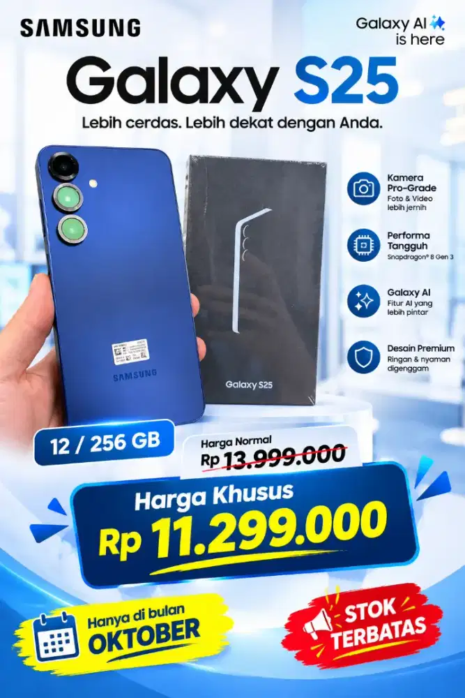 11,299‼️ Penghabisan Stok‼️  SAMSUNG S25 BASIC‼️NEW, SEGEL, RESMI SEIN