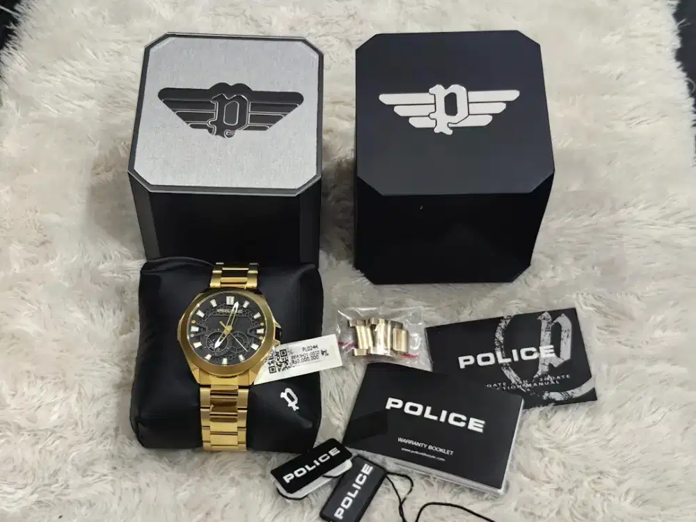 Police JH21103 Gold Like New Fullset Ori Garansi Resmi 2 Tahun