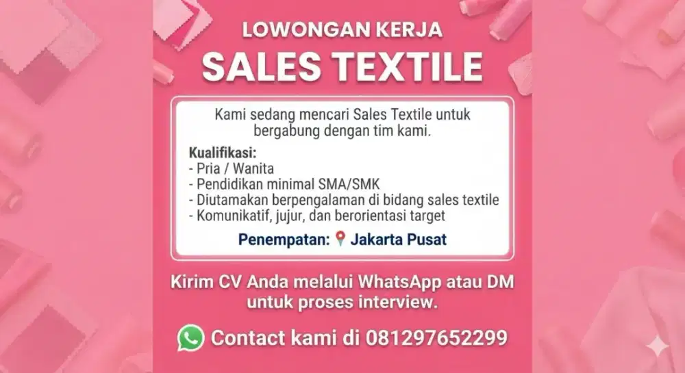 LOWONGAN KERJA MARKETING SALES