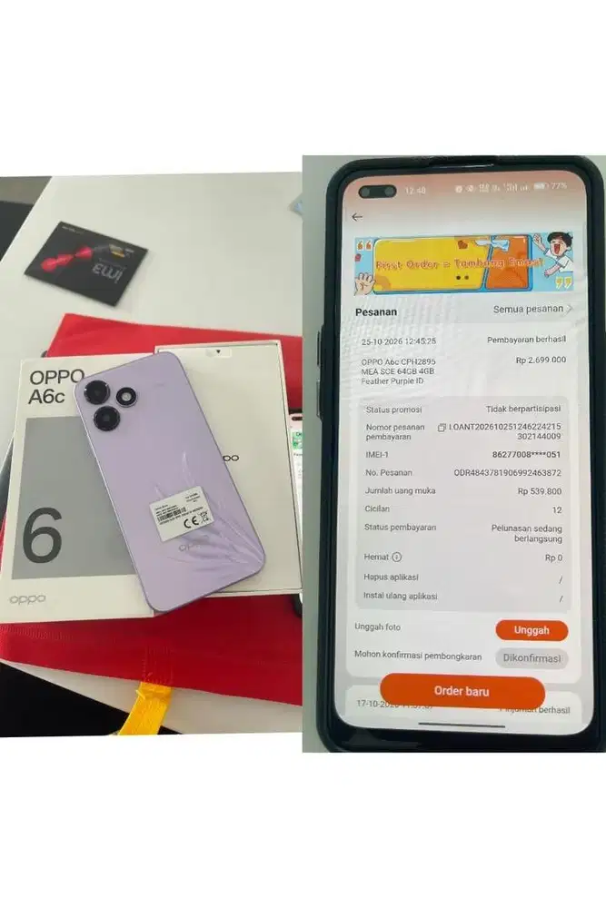 cicilan 0% tanpa dp bisa tukar tambah juga modal ktp asli oppo A6c