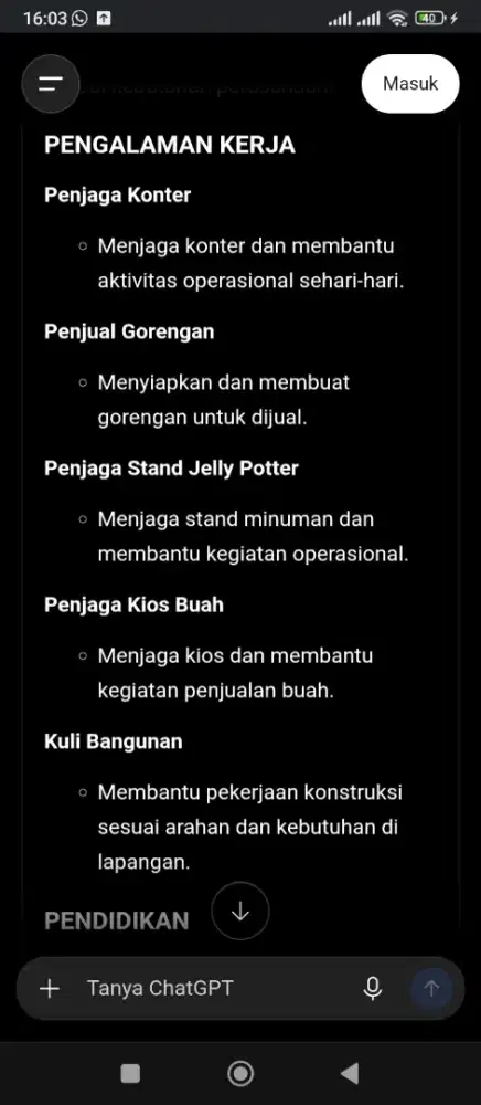 Cari pekerjaan apa aja