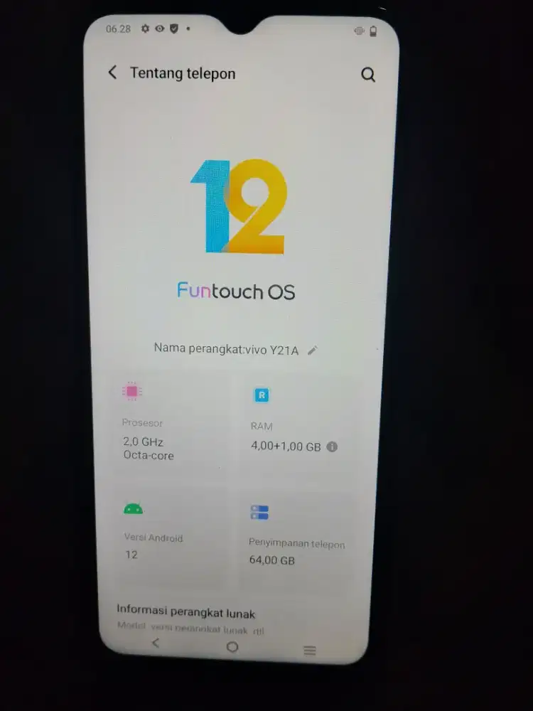Vivo y21A ram 4+1/64 no minus