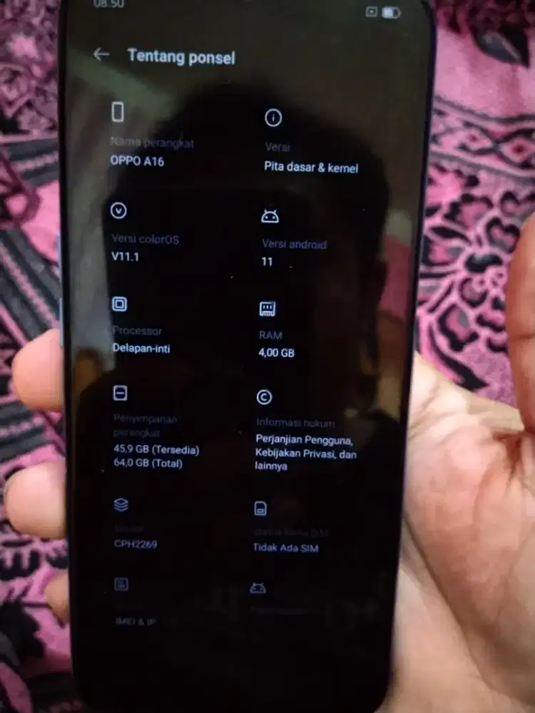 Oppo a16 ram 4/64 mulus