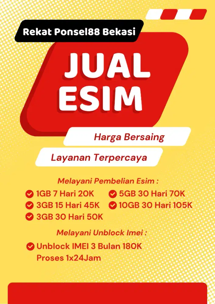 Jual ESIM HP Inter dan Unlock IMEI