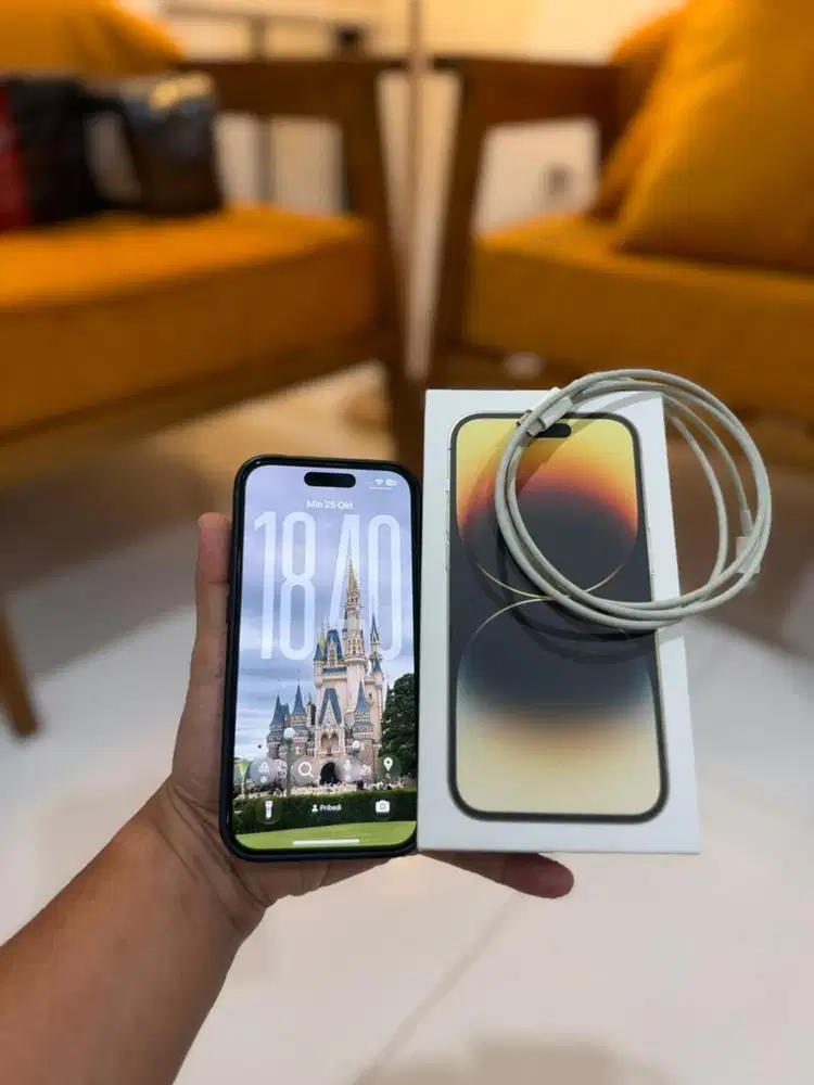 iPhone 14 Pro 256 GB Gold Fullset Mulus (COD Malang)