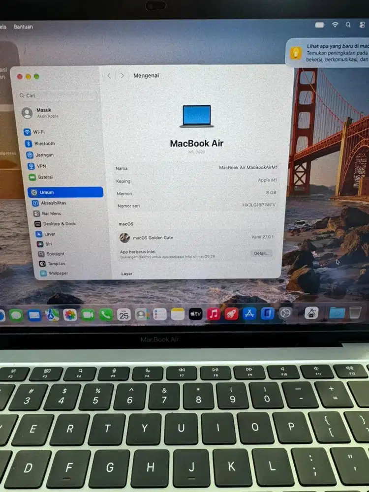 Macbook Air M1 8/256GB ibox cc 37 battrey 100% fullset