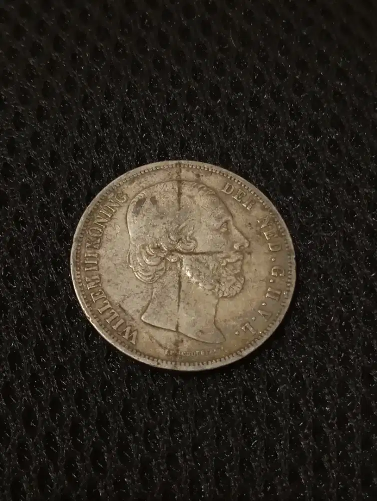 Koin Perak Asli 2.5 Gulden Raja Willem III Tahun 1854 Original Langka