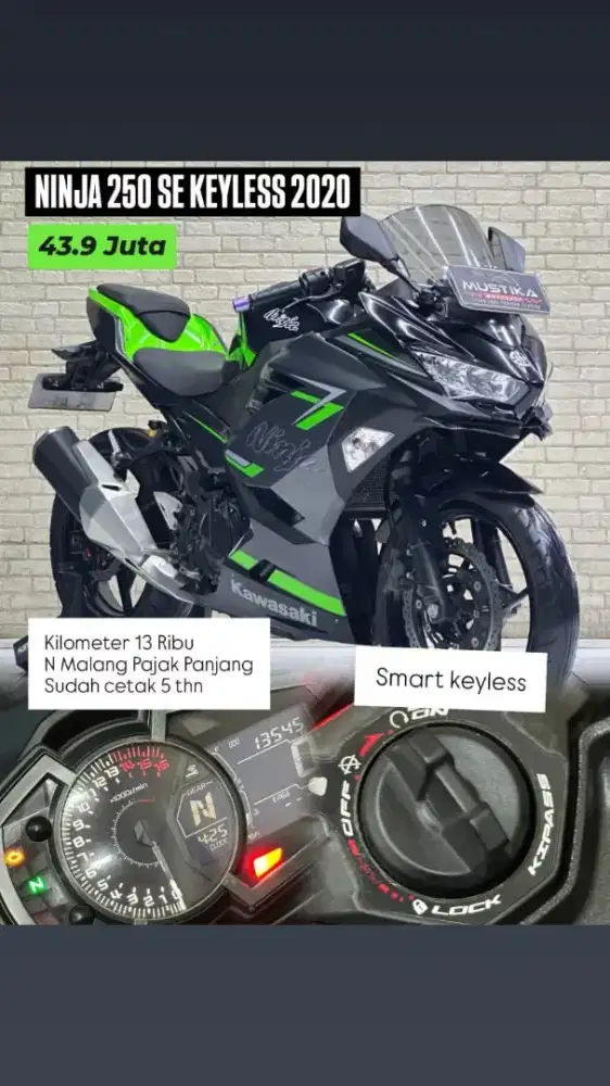 Perfect Condition!!Kawasaki Ninja 250 Keyles 2020 Odo13rb-Mustika