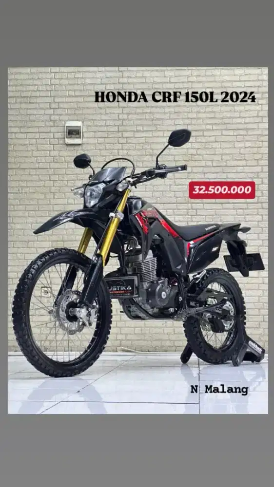 Perfect Condition!!Honda CRF 150L 2024 Black N Asli Mulus-Mustika