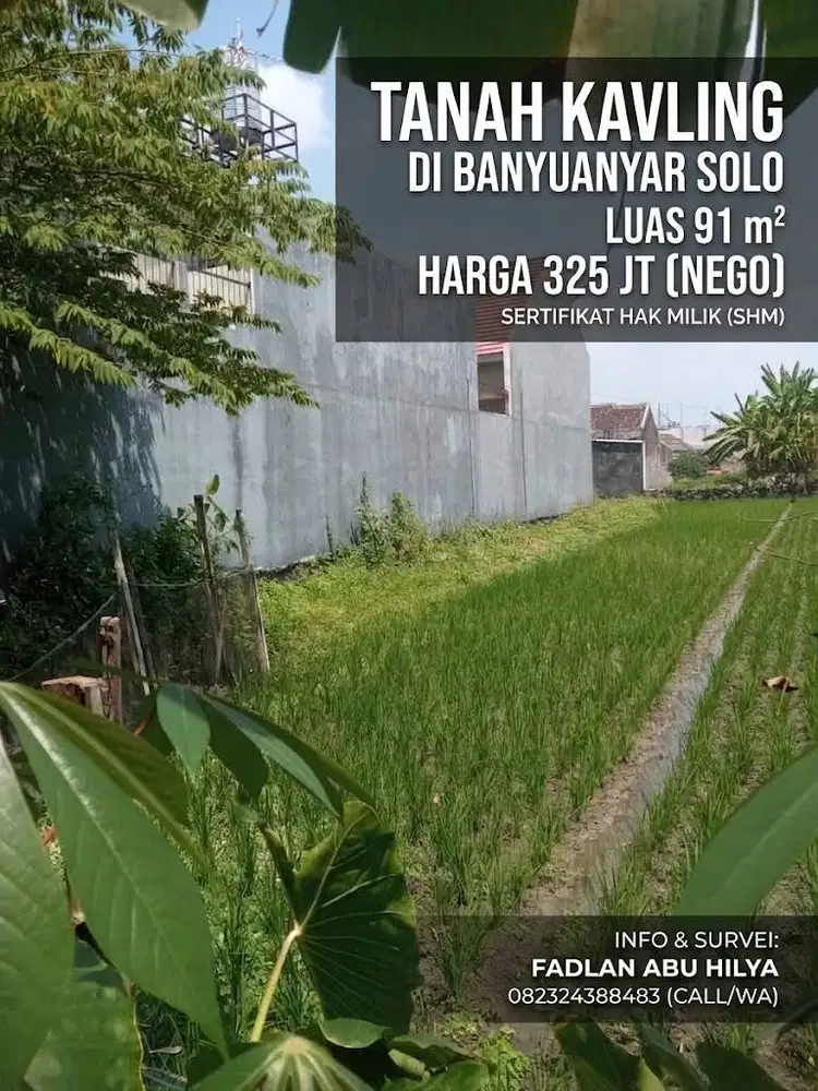 Dijual cepat tanah kavling strategis di Banyuanyar Solo