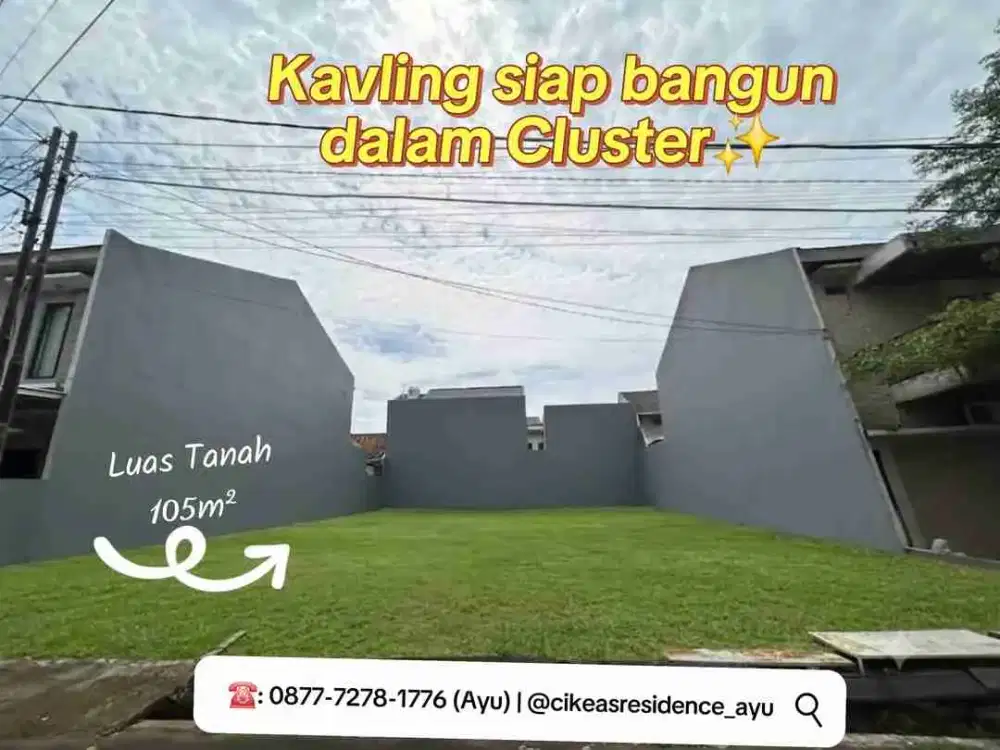 Tanah Kavling Siap Bangun Bebas Banjir Dalam Cluster