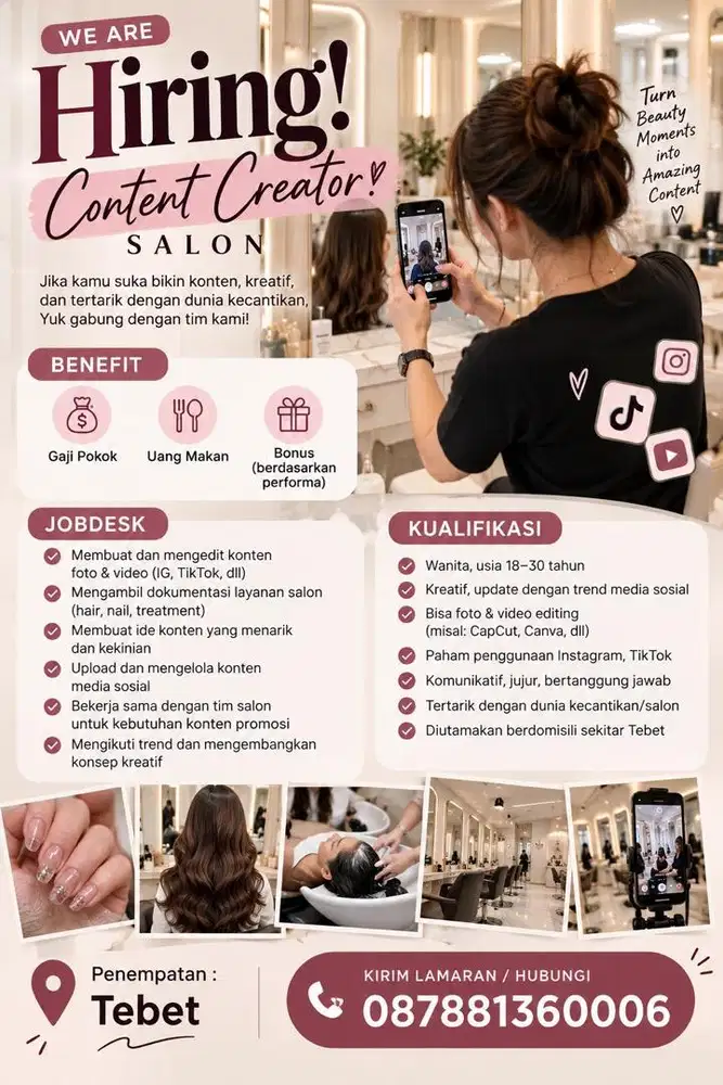 Dicari pekerja salon kecantikan