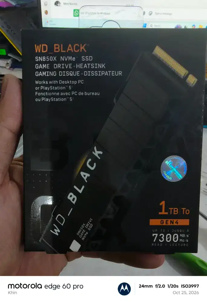 SSD NVME gen 4 1tb wd black sn850x
