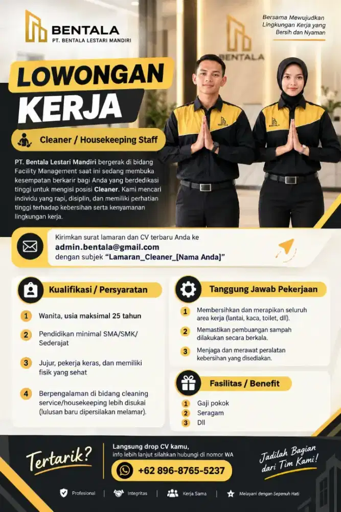 Lowongan Cleaning Service Wanita