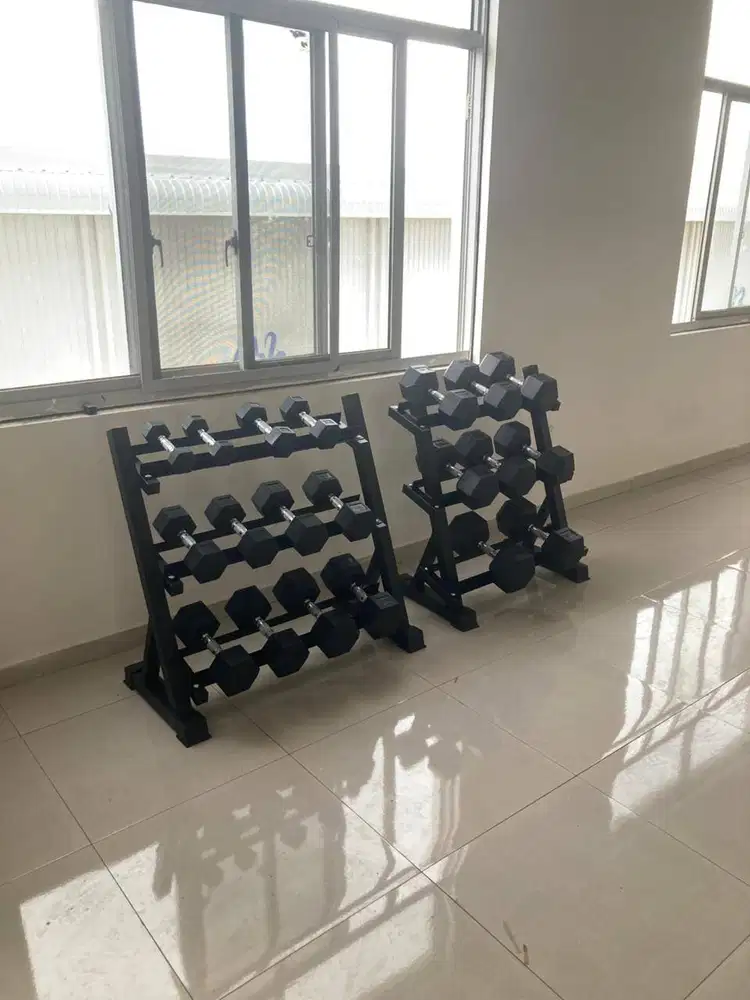 Dumble Set Besi Dengan Rack Bisa Untuk Rumahan Dan Komersil