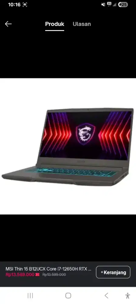 MSI Thin 15 B12UCX i7
