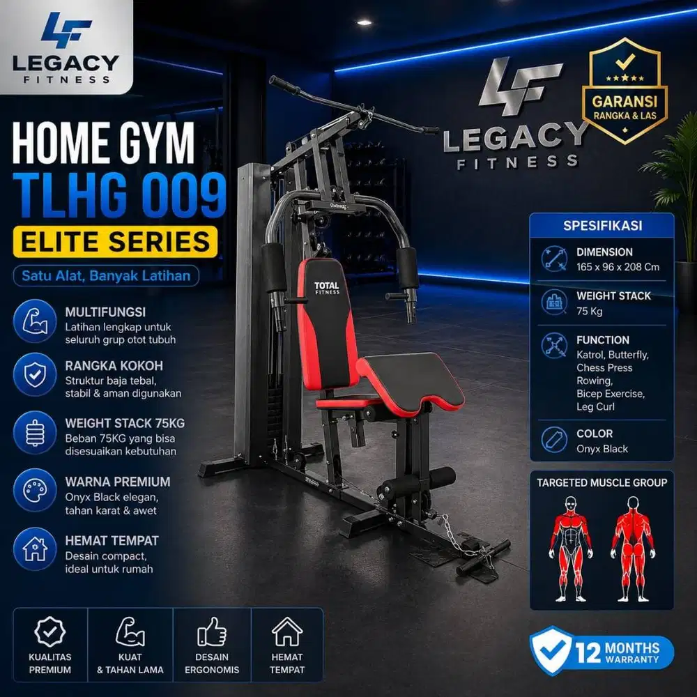 Home Gym TL HG 009 – Solusi Gym Lengkap di Rumah 75kg
