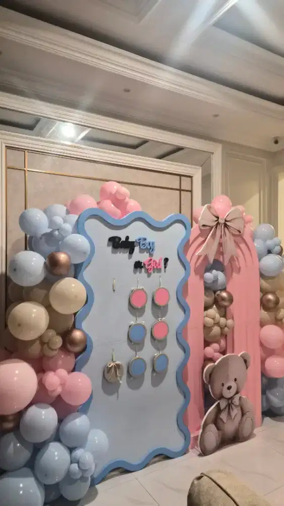 Backdrop dekor gender reveal