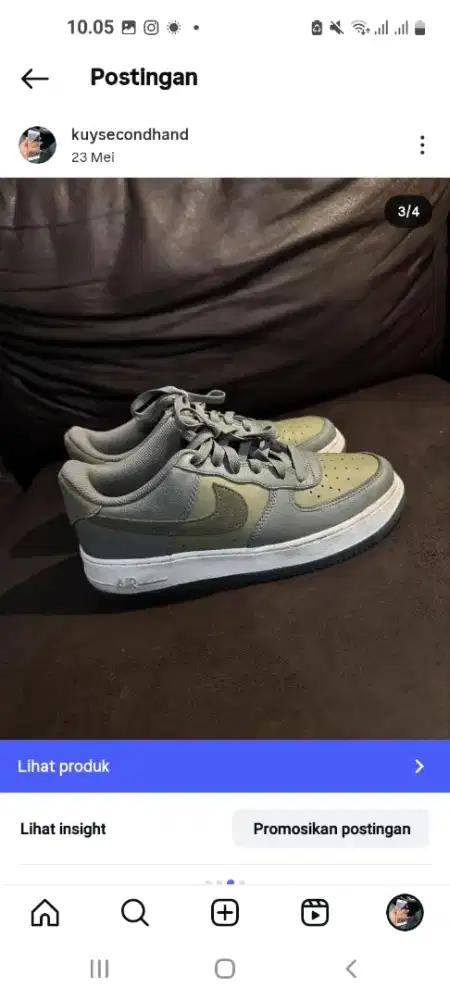 Sepatu nike warna ijo size 40