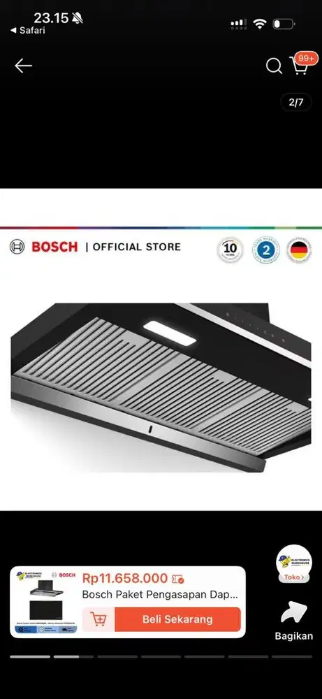 Bosch kompor induksi dan cooker hood