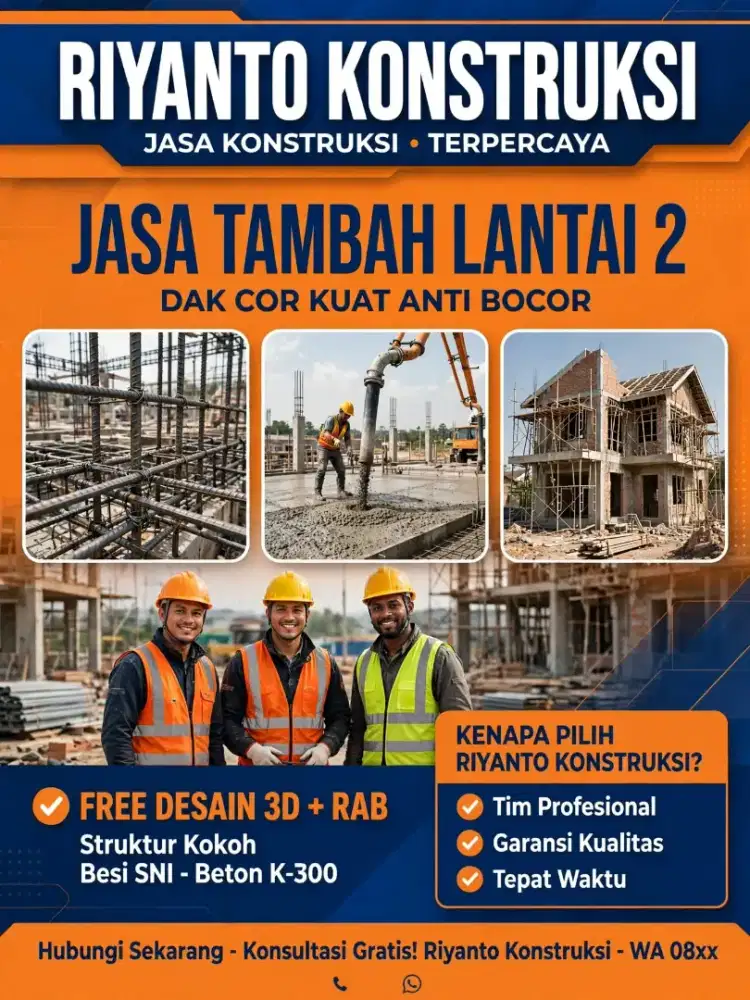 Paket Tambah Lantai 2 Lengkap  - Free Desain Dan Tukang Bangunan