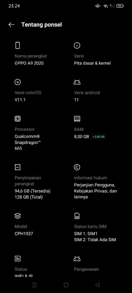 OPPO A9 2020 BEKAS