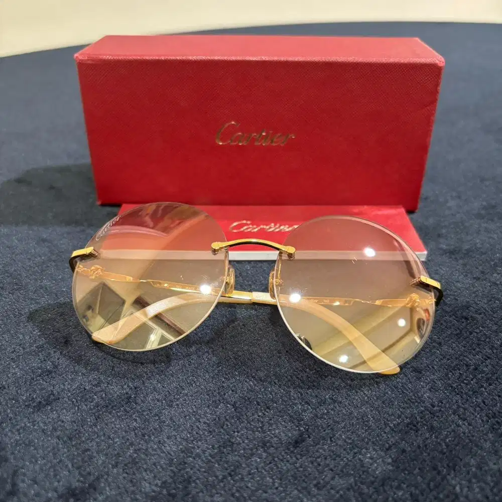 kacamata cartier trinity sunglass gold plated 100% original