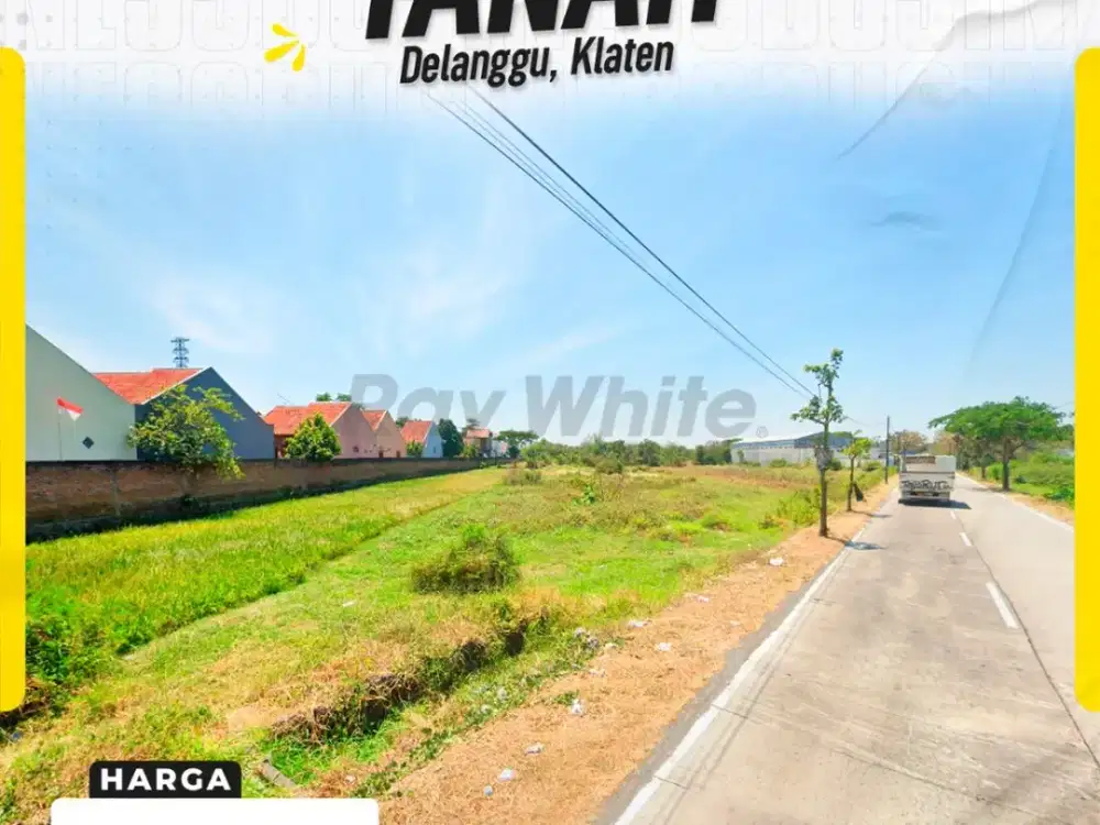 Dijual Tanah Luas Strategis Pinggir Jalan Krecek Delanggu, Klaten