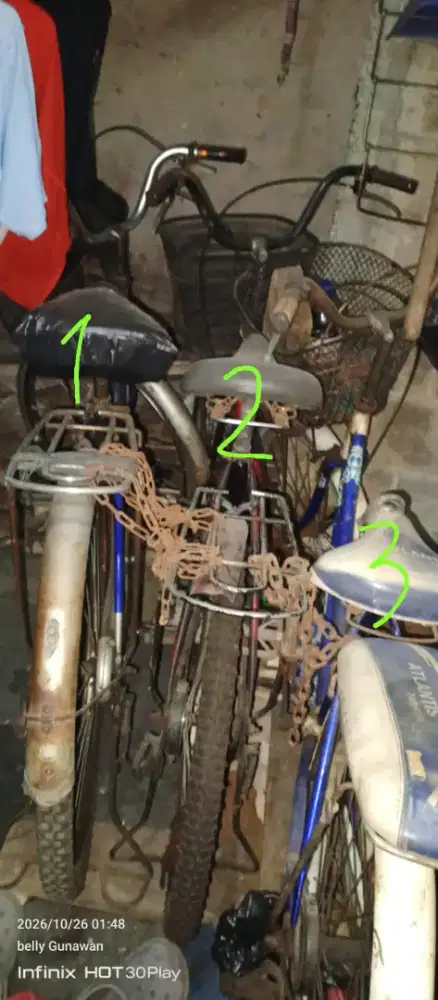 Jual sepedah rantang no 1 ukuran 26 no 2 ukuran 24 no 3 ukuran 24 oke